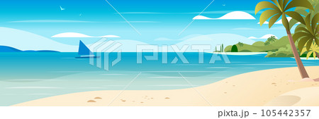 empty tropical beach seaside view sea vacation destination ocean holiday travel concept horizontal empty tropical beach seaside view sea vacation destination ocean holiday travel concept horizontal 105442357