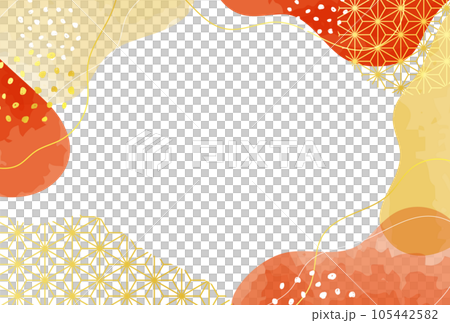 Japanese modern watercolor style New Year's card New Year frame postcard 105442582