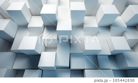 白色基調の立体的なジオメトリックな背景画像