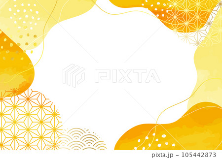 おしゃれな　秋　敬老の日　ギフト　和 モダン 水彩風 フレーム ハガキ 105442873