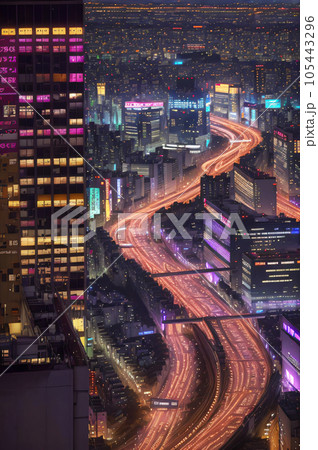 AI画像 東京の夜景イメージ AI画像 東京の夜景イメージ 105443296