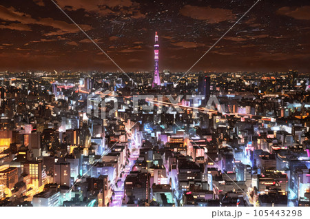 AI画像 東京の夜景イメージ AI画像 東京の夜景イメージ 105443298