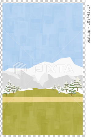 Flat road and winter background material Vertical position 105443317