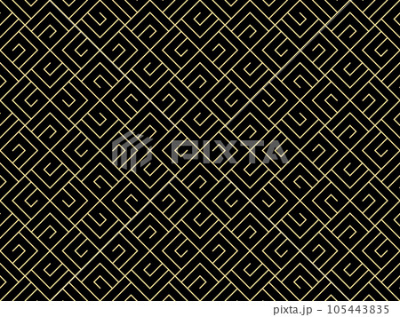 The geometric pattern with lines. Seamless vector background. Gold and black texture. Graphic modern pattern. Simple lattice graphic design 105443835