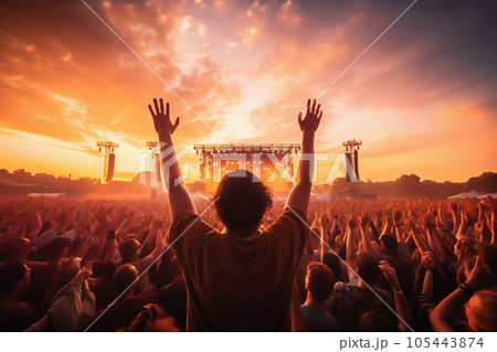 音楽フェスの観客 105443874