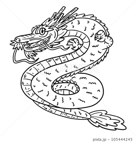 Year of the Dragon Oriental Dragon Isolated  105444245