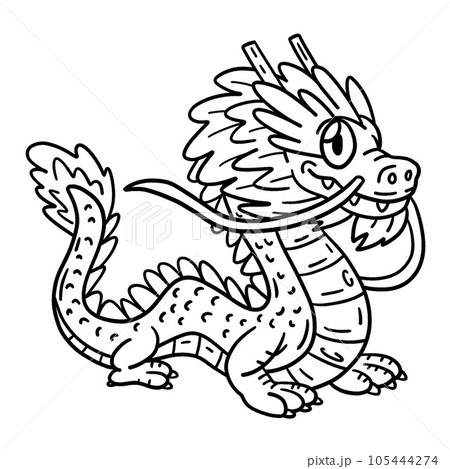 Year of the Dragon Standing Dragon Isolated  105444274