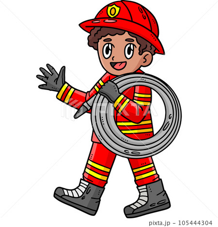 Fireman with a Hose Cartoon Colored Clipart Fireman with a Hose Cartoon Colored Clipart 105444304