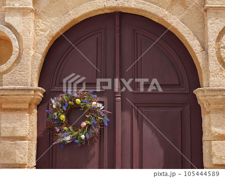 travel to city of Lindos on island of Rhodes, Greece 105444589