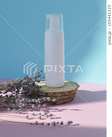 A mock-up of a cosmetic skin care product. The concept of eco-organic cosmetics with natural extracts. 105445325