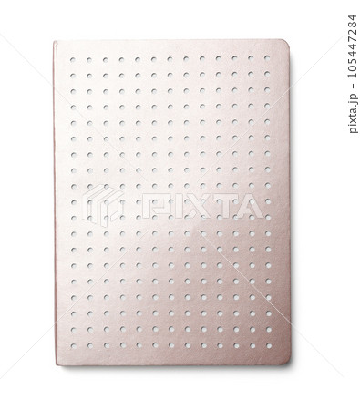 Stylish beige notebook isolated on white, top view Stylish beige notebook isolated on white, top view 105447284