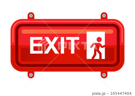 red exit sign. fire safety. 105447404
