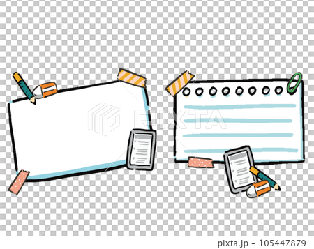 Memo and notebook frame illustration set 2 types Memo and notebook frame illustration set 2 types 105447879