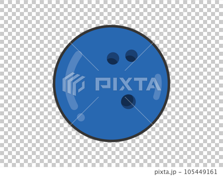 Illustration of a blue bowling ball 105449161