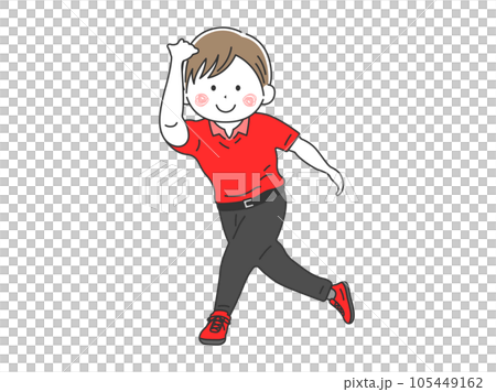 一個男人打保齡球的插圖 105449162