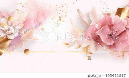 Watercolor abstract design for background wedding or buzzy social media banner 105451817