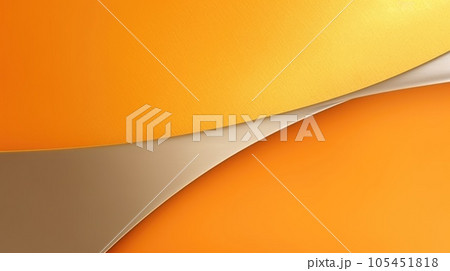 The abstract background of metal texture with empty space in tangerine orange and lemon yellow colors. Exuberant 3D illustration. 105451818