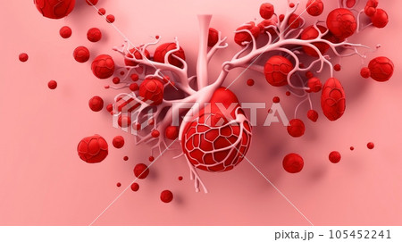 3D illustration of the human organ systems, Human internal organs. Anatomy. Nervous, circulatory, digestive, excretory, urinary,and bone systems. Medical education concept, Generative AI illustration 105452241