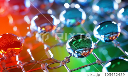 Medical studies of molecular structures. Science in the service of human. Technologies of the future in our life. molecule of medicine model, Generative AI illustration 105452429