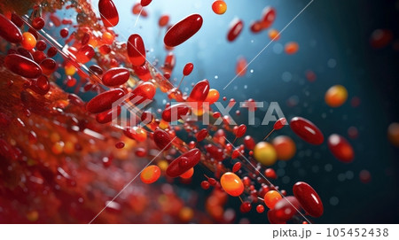 Medical studies of molecular structures. Science in the service of human. Technologies of the future in our life. molecule of medicine model, Generative AI illustration Medical studies of molecular structures. Science in the service of human. Technologies of the future in our life. molecule of medicine model, Generative AI illustration 105452438