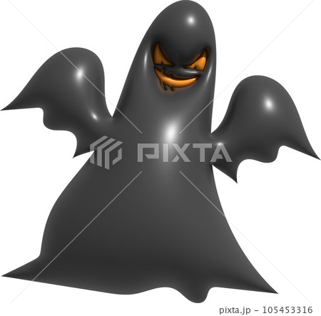 3D illustration. Cute little ghost on Halloween. 105453316