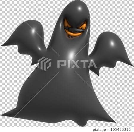 3D illustration. Cute little ghost on Halloween. 105453316