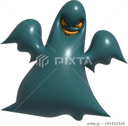 3D illustration. Cute little ghost on Halloween. 3D illustration. Cute little ghost on Halloween. 105453320