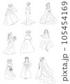ウェディングドレスを着た女性色々(白) 105454169