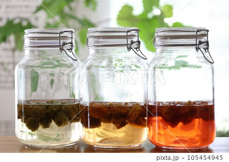 熟度別梅シロップ 105454945