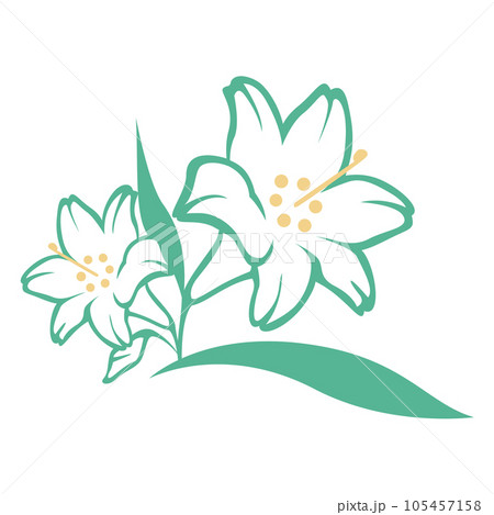 シンプルなユリの花のイラスト 105457158