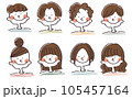 若い男女の表情セット【肌色なし】 105457164
