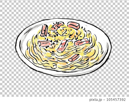 Carbonara with rumbling bacon Carbonara with rumbling bacon 105457392