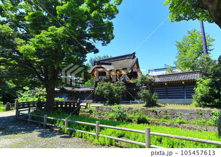 【富山県】快晴の勝興寺の唐門 105457613