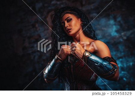 Woman warrior portrait Woman warrior portrait 105458329