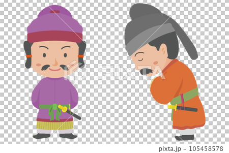 偉そうな貴族とお辞儀をする貴族 偉そうな貴族とお辞儀をする貴族 105458578