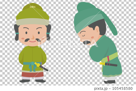 偉そうな貴族とお辞儀をする貴族 105458580