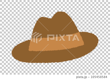 Hand-drawn vector illustration of a fedora hat 105458584