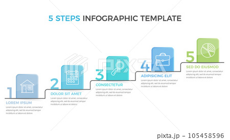 Infographic Template with 5 Steps 105458596