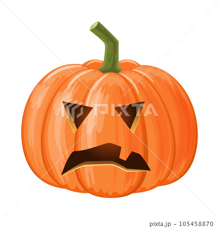 Halloween pumpkin . Jack o'lantern . Isolated white background . Vector . 105458870