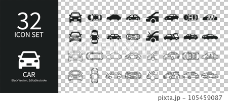 與汽車和車輛相關的圖標集 與汽車和車輛相關的圖標集 105459087