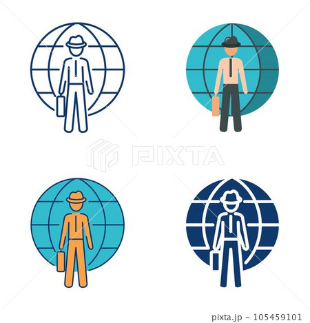 International spy agent icon set International spy agent icon set 105459101