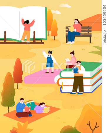 Autumn Festival Character Landscape Illustration 105459304