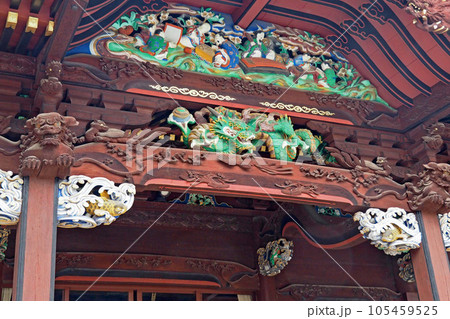 妻沼聖天山の拝殿の彫刻【埼玉県熊谷市】 105459525
