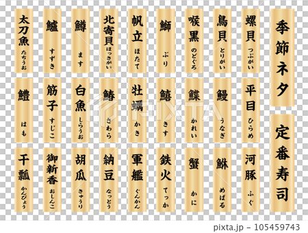 寿司木札メニュー縦書き5 105459743