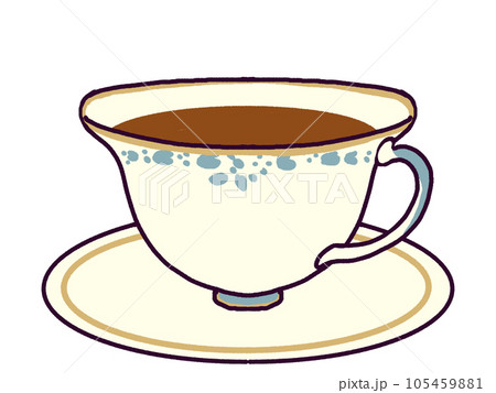 シンプルなカップに入った紅茶のイラスト シンプルなカップに入った紅茶のイラスト 105459881