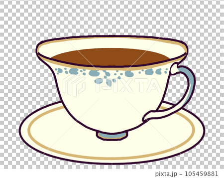 シンプルなカップに入った紅茶のイラスト シンプルなカップに入った紅茶のイラスト 105459881