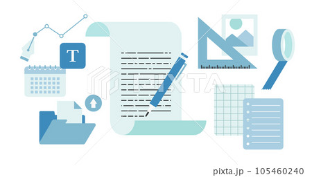 製作 アイデアなビジネスイラスト ベクター素材 水色 製作 アイデアなビジネスイラスト ベクター素材 水色 105460240