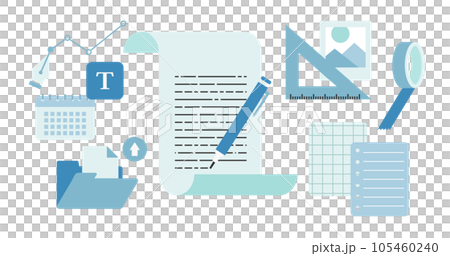 製作 アイデアなビジネスイラスト ベクター素材 水色 製作 アイデアなビジネスイラスト ベクター素材 水色 105460240