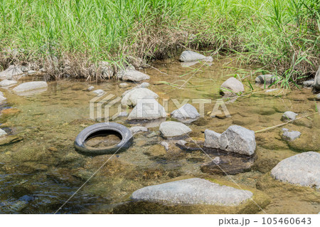 【真夏の道志川と廃タイヤ】 【真夏の道志川と廃タイヤ】 105460643