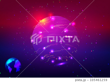 World engineering glowing networking internet online technology abstract background graphic design vector illustration 105461259
